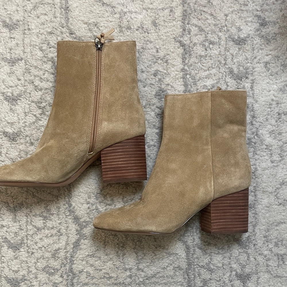 JCrew Tan Suede Ankle Boots